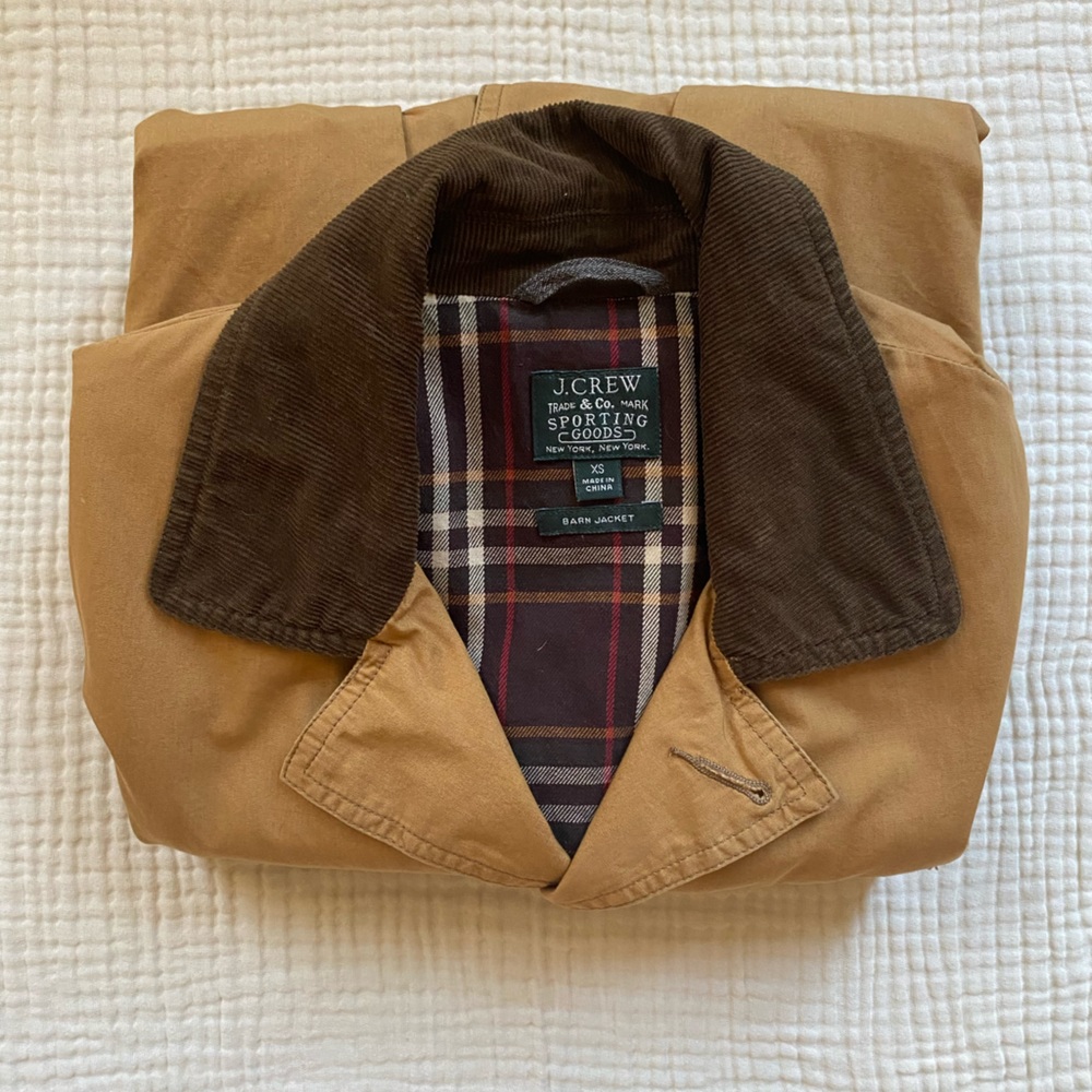 J Crew Brown Barn Jacket w/ Flannel Lining